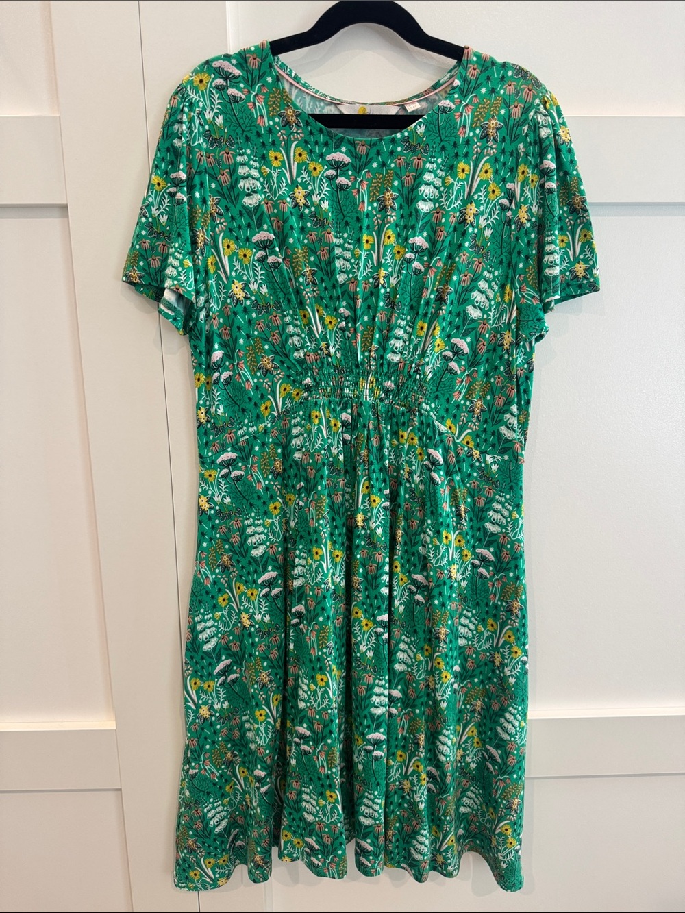 Boden Green Floral Midi Dress